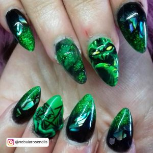 Light Green Almond Nails
