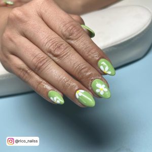Light Green Dip Nails