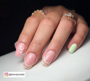 Light Green Glitter Nails