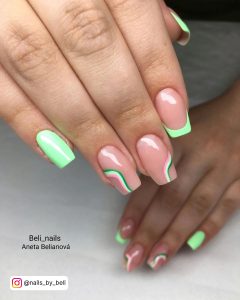 Light Green Short Nails