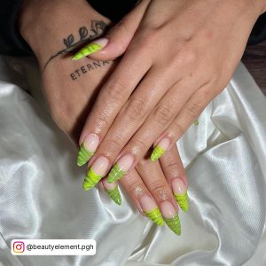 Lime Green Almond Nails