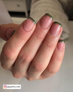 Lime Green French Tip Nails Short