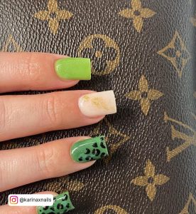 Lime Green Nails Short