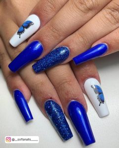 Long Blue Gel Nails