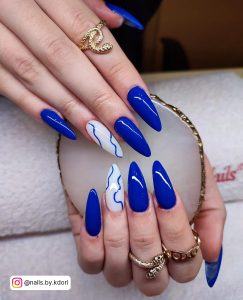 Long Coffin Light Blue Nails