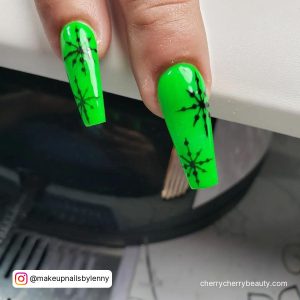Long Green Acrylic Nails