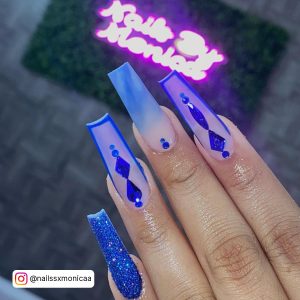 Long Light Blue Nails