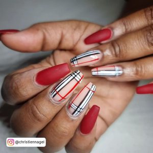 Long Red Almond Nails