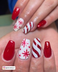 Long Red Coffin Nails