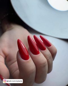 Long Red Nails Designs