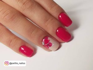 Long Red Square Acrylic Nails