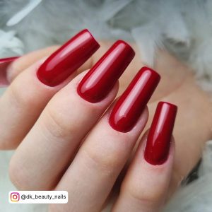 Long Red Stiletto Nails