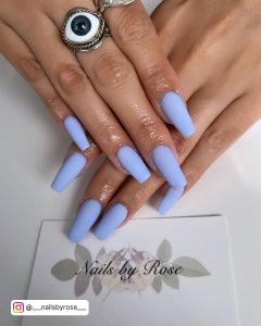 Long Sky Blue Nails