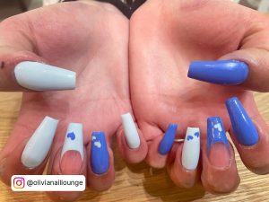 Long Square Acrylic Nails Blue