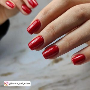Long Square Nails Red
