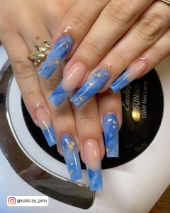 Marble Blue Nails