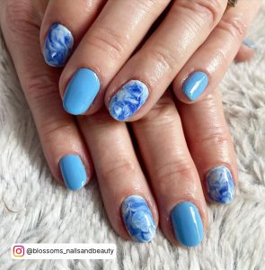 Marble Nail Designs Blue