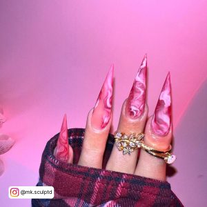 Marble Nail Designs Red