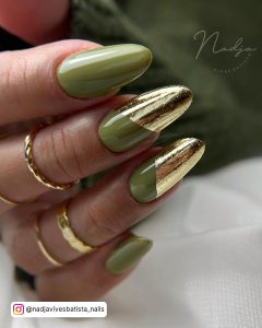 Matte Army Green Nails