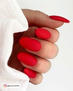 Matte Black And Red Nails