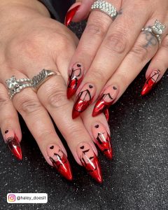 Matte Chrome Red Nails