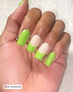 Matte Green French Tip Nails