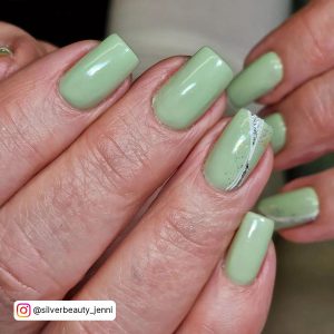 Matte Light Green Nails