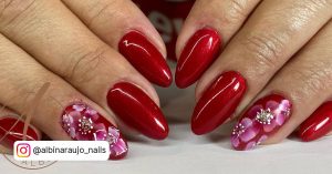 Matte Red Fall Nails
