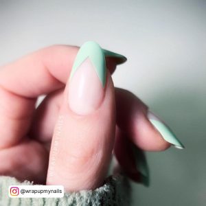 Mint Green Almond Nails
