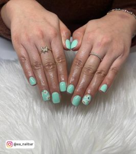 Mint Green And Black Nails