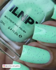 Mint Green And White Nails