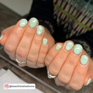 Mint Green Marble Nails