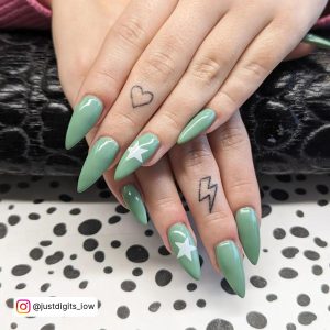 Mint Green Stiletto Nails
