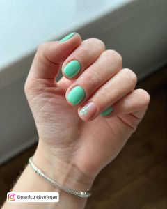 Mint Green Tips Nails