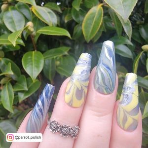 Nail Design Blue And Yellow
