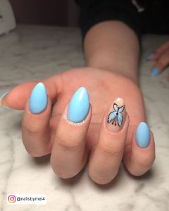 Nail Designs Blue Butterfly
