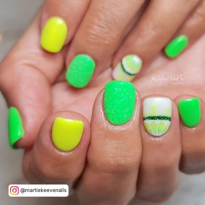 Nail Designs Green And Yellow