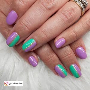 Nail Designs With Purple And Green