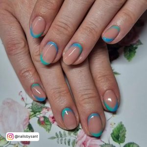 Nails Blue And Green