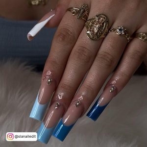 Nails Long Blue