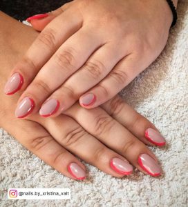 Nails Nude And Red