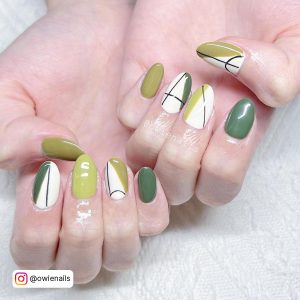Nails Olive Green