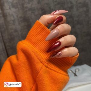 Nails Red And Nude