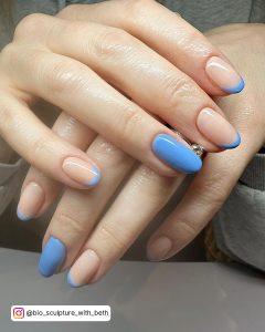 Nails Sky Blue French Tip 1.5