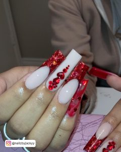 Nails With Diamonds Red