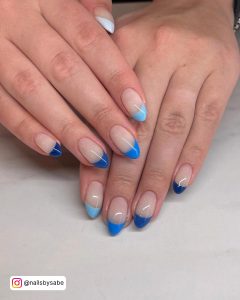 Navy Blue French Tip Nails