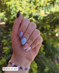 Navy Blue Nails Short
