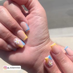 Neon Blue And Yellow Nails