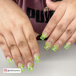 Neon Green Almond Nails