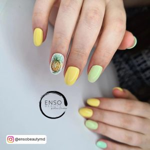 Neon Green And Neon Yellow Nails